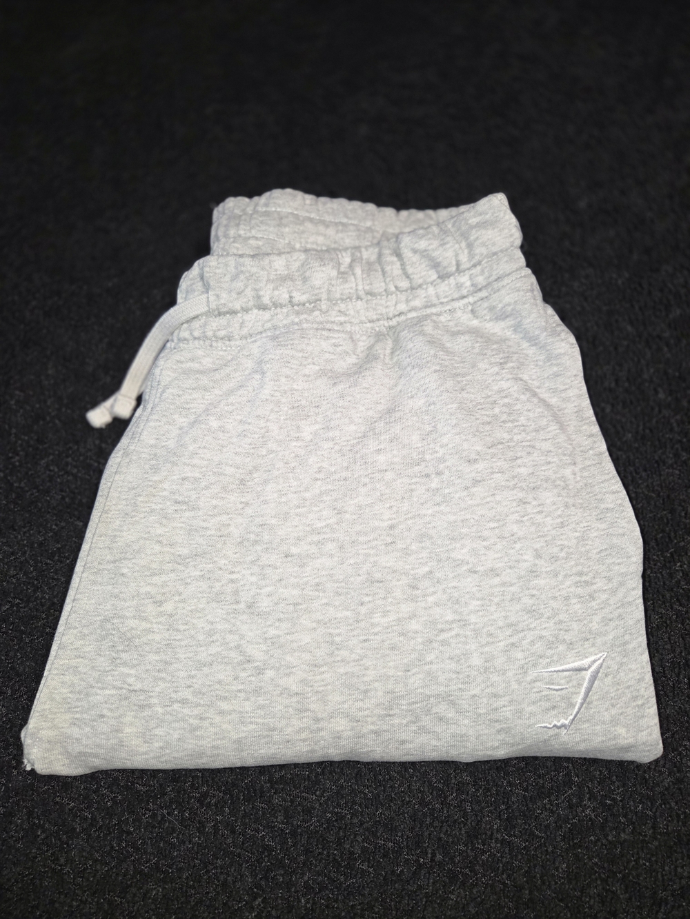Gymshark Kids Heather Light Gray Joggers with Drawstring